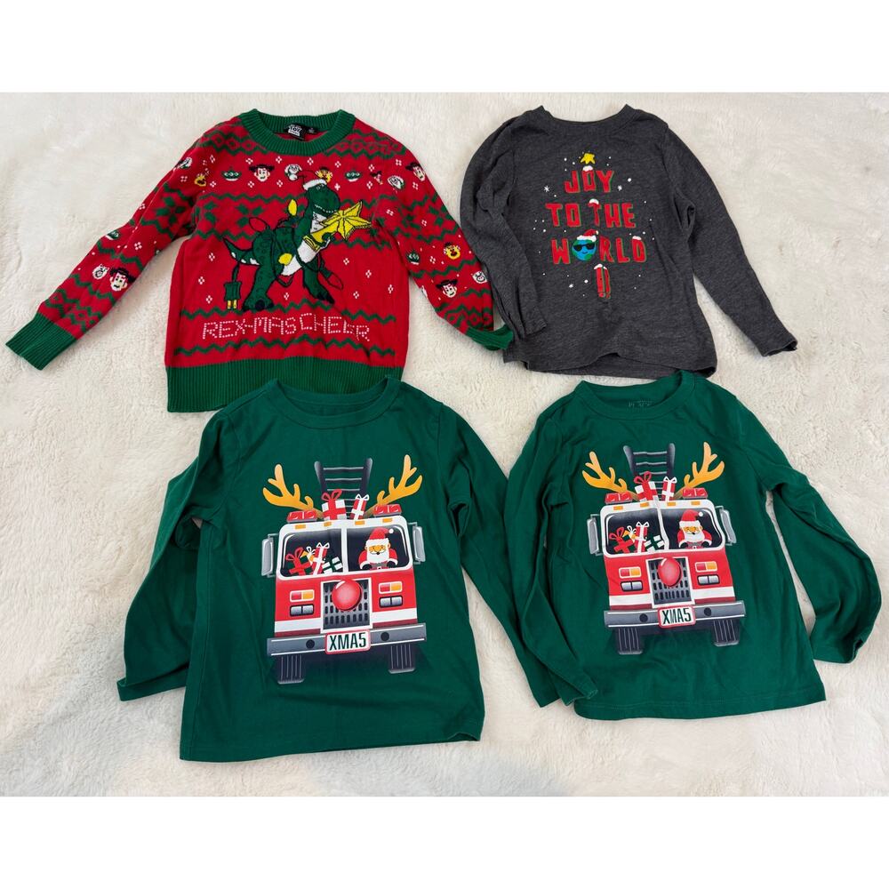 Boys Holiday Bundle 3T | Toy Story Ugly Sweater + Christmas Shirts